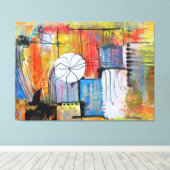 Large Abstract Acrylic Painting Leinwanddruck (Insitu (Holzboden))