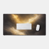Large Abstract Golden Nebula Mouse Pad Schreibtischunterlage (Tastatur & Maus)
