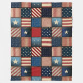 Large Americana Patchwork Image Fleecedecke (Vorderseite)