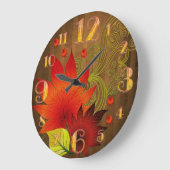 Large Autumn Leaves Wall Clock Große Wanduhr (Winkel)