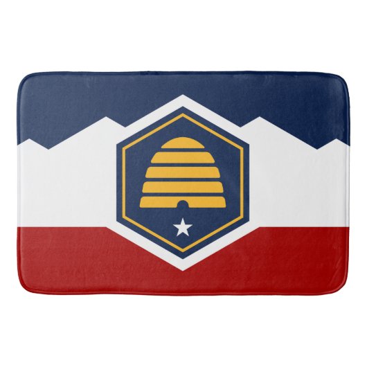 Large bath mat with flag of Utah, USA Badematte (Vorderseite)
