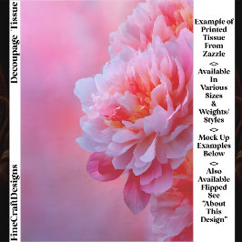 Large Beautiful Pink Peony Flower EY9R Decoupage Seidenpapier