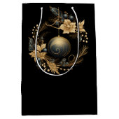 LARGE BLACK & GOLD CHRISTMAS ORNAMENT MITTLERE GESCHENKTÜTE (Vorderseite)
