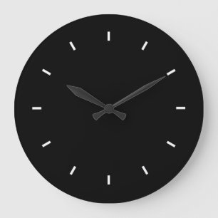 Large Black Wall Clock (Round) Große Wanduhr