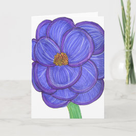 Large blue flower blank karte