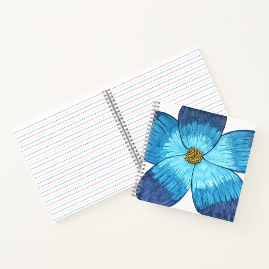 Large Blue Flower Notizblock (Innenseite)