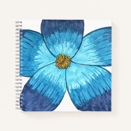 Large Blue Flower Notizblock