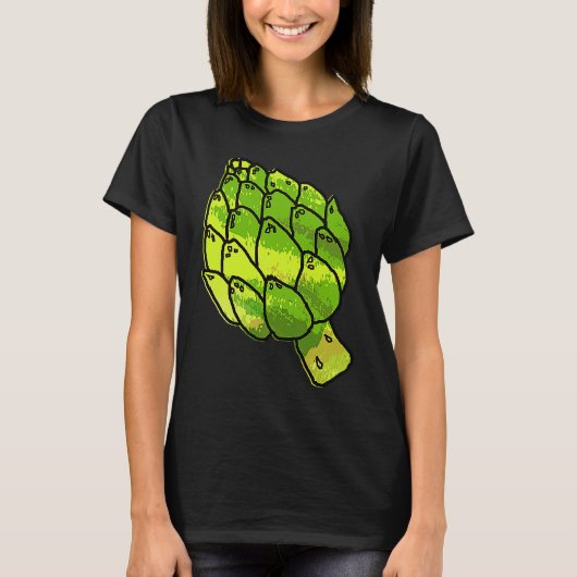 Large Botanical Artichokes  Vegetarian T-Shirt (Vorderseite)