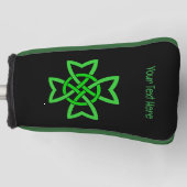 Large Bright Green Irish Celtic Abstract Knot Golf Headcover (Vorderseite)