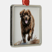 LARGE BROWN NEWFOUNDLAND HUND ORNAMENT AUS METALL (Rechts)