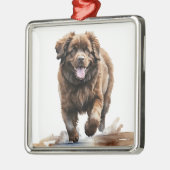LARGE BROWN NEWFOUNDLAND HUND ORNAMENT AUS METALL (Links)