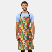 Large Checkered Apron Schürze (Getragen)