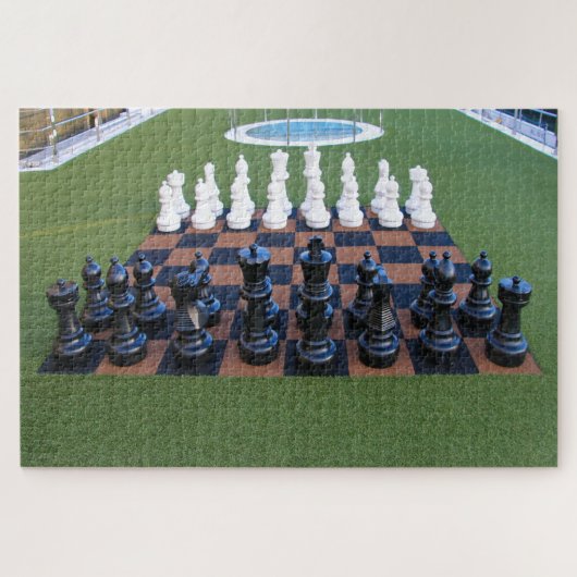 Large chess set on cruship puzzle (Horizontal)