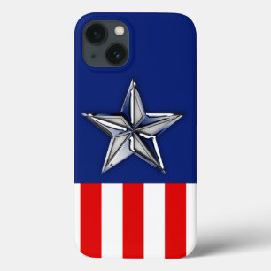 Large Chrome Like Silver Star on Colors Case-Mate iPhone Hülle
