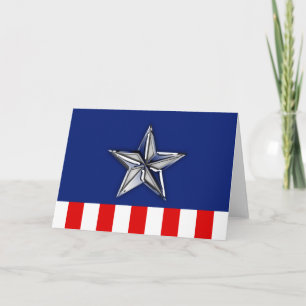 Large Chrome Like Silver Star on Colors Feiertagskarte
