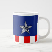 Large Chrome Like Silver Star on Colors Jumbo-Tasse (Rechts)