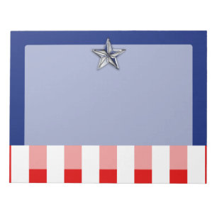 Large Chrome Like Silver Star on Colors Notizblock