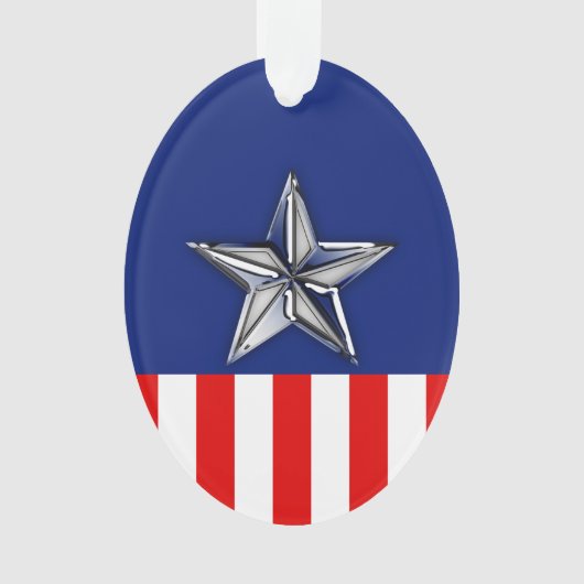 Large Chrome Like Silver Star on Colors Ornament (Vorderseite)