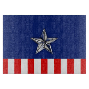 Large Chrome Like Silver Star on Colors Schneidebrett