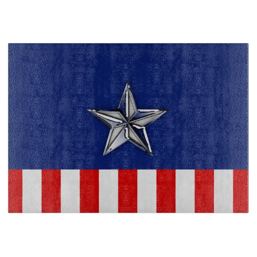 Large Chrome Like Silver Star on Colors Schneidebrett (Vorderseite)