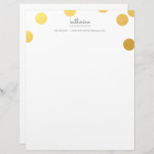 LARGE CONFETTI SPOT Moderne fette Goldfolie grau Briefbogen (Vorne/Hinten)