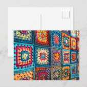 Large Crochet Blanket Made From Individual Granny  Postkarte (Vorne/Hinten)