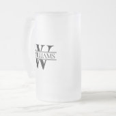 Large Custom Monogram Initial Mattglas Bierglas (Vorderseite Links)