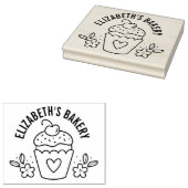 Large Cute Homemade Bakery Logo Cupcake Gummistempel (Stempel)