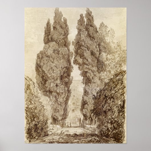 Large Cypresses at the Villa d'Este Poster (Vorne)