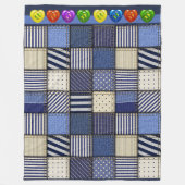 Large Denim Patchwork Image Fleecedecke (Vorderseite)