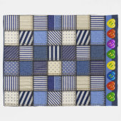 Large Denim Patchwork Image Fleecedecke (Vorderseite (Horizontal))