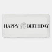 Large Elephant Happy Birthday Banner (Horizontal)