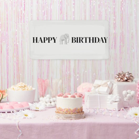 Large Elephant Happy Birthday Banner (Party)