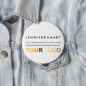 Large Employee Name Badge Custom Logo Staff Button (Beispiel)
