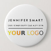 Large Employee Name Badge Custom Logo Staff Button (Vorderseite)