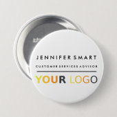 Large Employee Name Badge Custom Logo Staff Button (Vorne & Hinten)