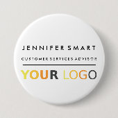 Large Employee Name Badge Custom Logo Staff Button (Vorderseite)