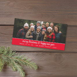 Large Family Photo Panoramic - Minimal - red Feiertagskarte