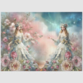 Large Fantasy Floral Angles Decoupage Paper Seidenpapier (Vorderseite)