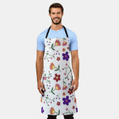 Large Floral Apron Schürze (Getragen)