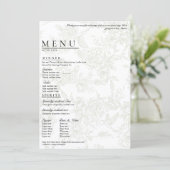 Large Floral Wedding Menu Menükarte (Stehend Vorderseite)