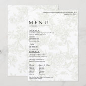 Large Floral Wedding Menu Menükarte (Vorne/Hinten)