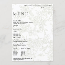 Large Floral Wedding Menu Menükarte