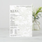 Large Floral Wedding Menu Menükarte (Stehend Vorderseite)