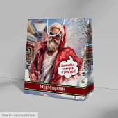 Large Gift Bag Funny Santa Personalized Accent Mittlere Geschenktüte