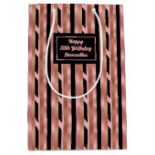 Large Gift Bag Rose Gold Glitter 16th Birthday  Mittlere Geschenktüte (Vorderseite)