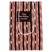 Large Gift Bag Rose Gold Glitter 16th Birthday  Mittlere Geschenktüte (Rückseite)