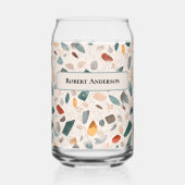 Large Glass Chips Retro Terrazzo Pattern Can Glass Dosenglas (Vorderseite)