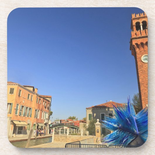 Large Glass Statue and Bell Tower, Italy Untersetzer (Vorderseite)