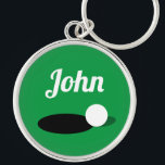 Large golf ball keychain gift for golfer friends schlüsselanhänger<br><div class="desc">Large golf ball keychain gift for golfer friends. Personalized round button key chain with name and putting hole drawing. Custom golfing present for men,  women and kids. Sports Birthday presents for him and her. Also great for retirement or Father's day.</div>
